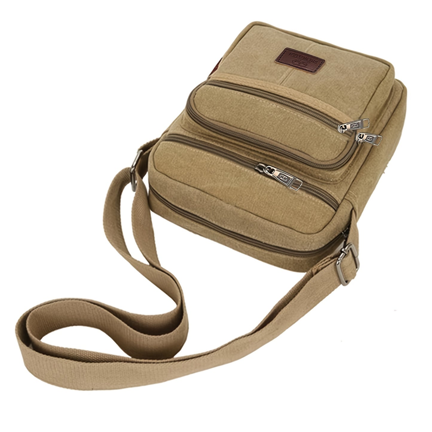 Men's Canvas Crossbody Bag - Casual Shoulder Bag for Hiking and Travel